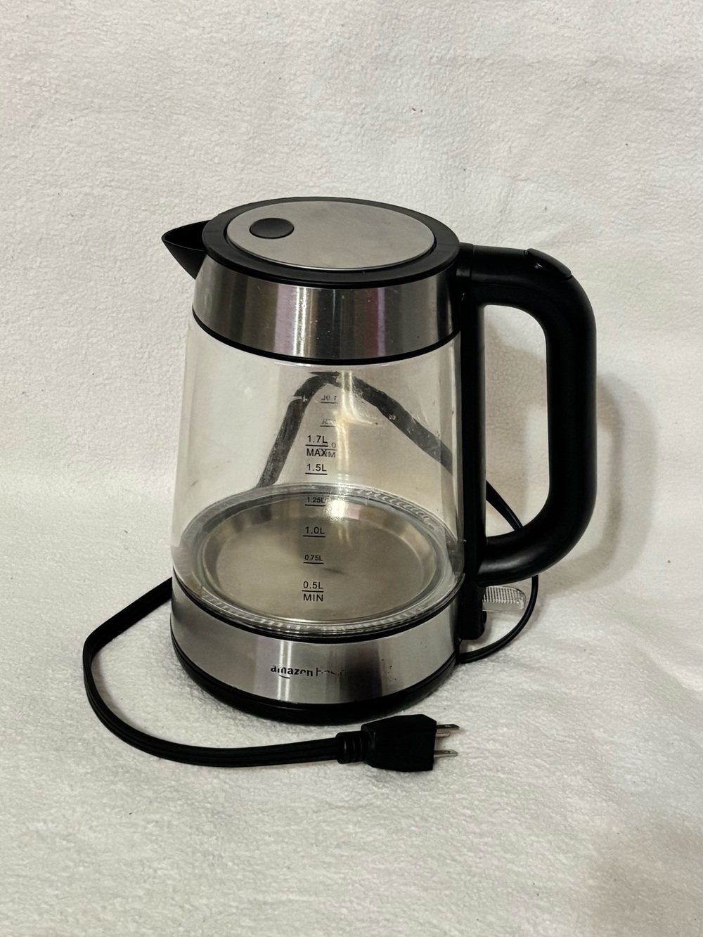 Electric Glass Kettle - Stainless Steel & Black - Amazon Basics